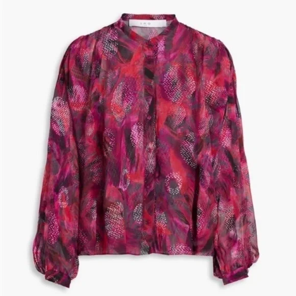 IRO Paulhi printed fil coupé silk-blend chiffon blouse - Picture 8 of 16